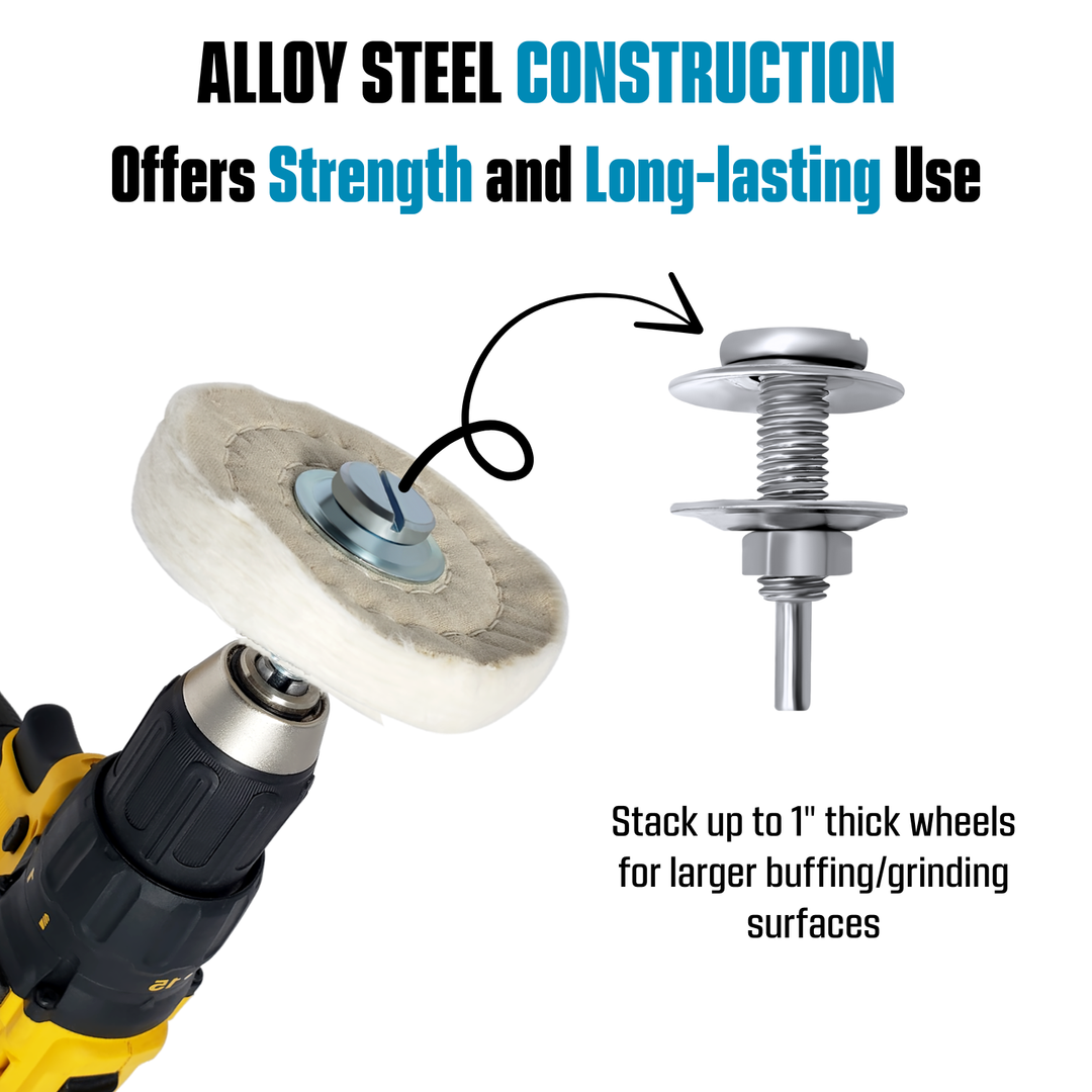 Mandril adaptador de eje de rueda pulidora, eje extendido que se adapta a ruedas de hasta 1-1/4" de espesor
