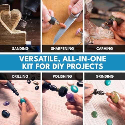 Kit de accesorios para herramientas rotativas de 500 piezas en caja de herramientas voladiza