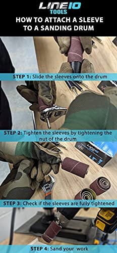 Juego de fundas y tambores de lijado de 28 piezas - 2 pulgadas de largo