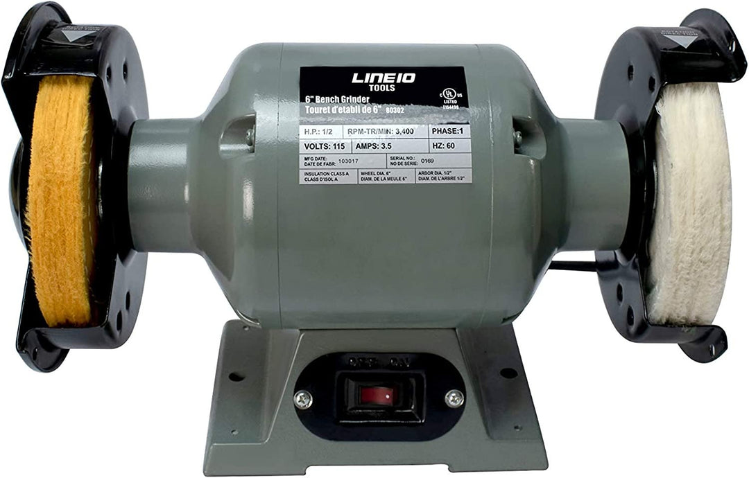 Kit de rueda pulidora de metal de 6" para amoladora de banco de acero inoxidable, aluminio y hierro