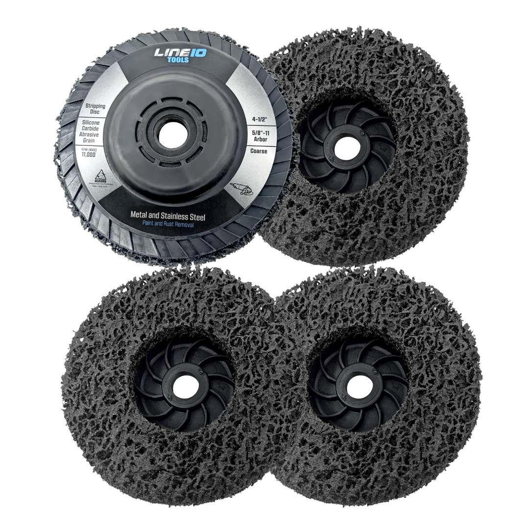 4pk Black Stripping Discs 4-1/2" with 5/8-11 Threaded Arbors for Angle Grinders