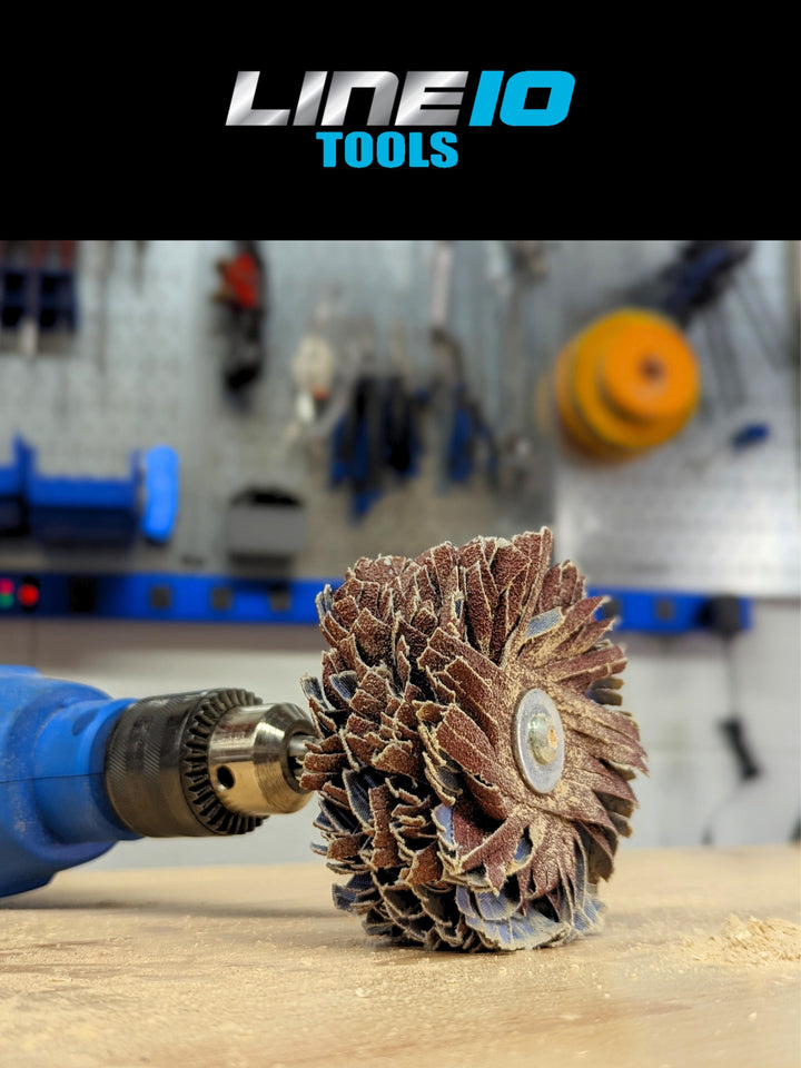 4" Sanding Mop Kit, Moulding Flap Wheel Sander for Drill, 1/4" Shank, Abrasive Flapper Sander for Woodworking, Contours Finishing