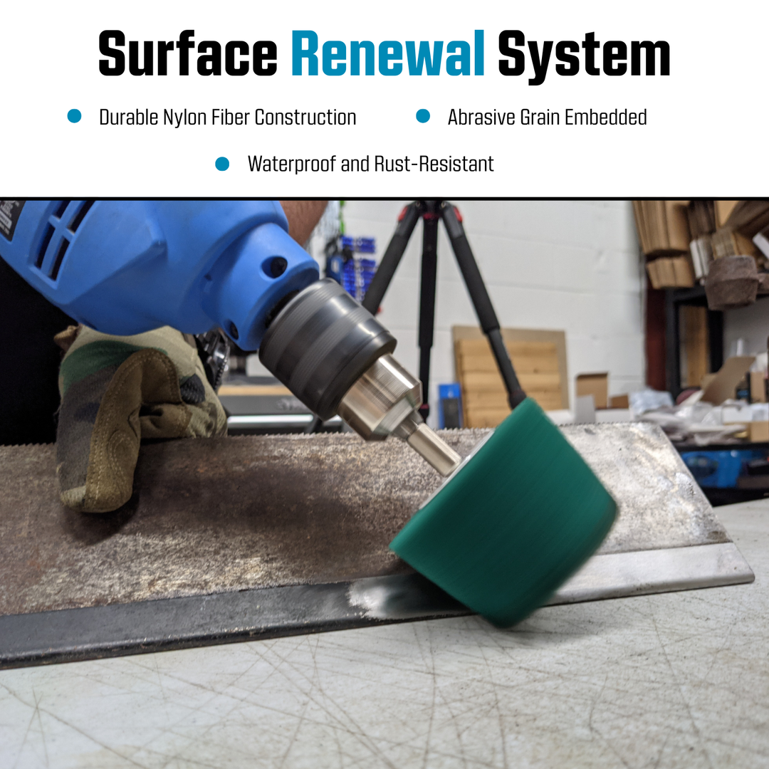 Topes de taladro abrasivos no tejidos de 7 piezas, montados en vástago de 1/4 de pulgada - Verde - Mediano