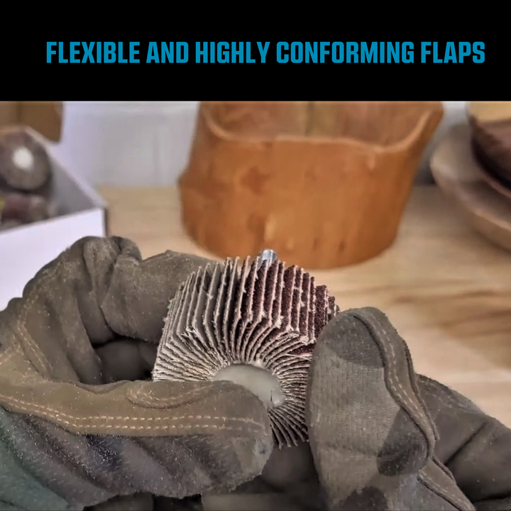 Kit de ruedas de lijado con solapa de 12 piezas para taladro, montadas en vástago de 1/4 de pulgada