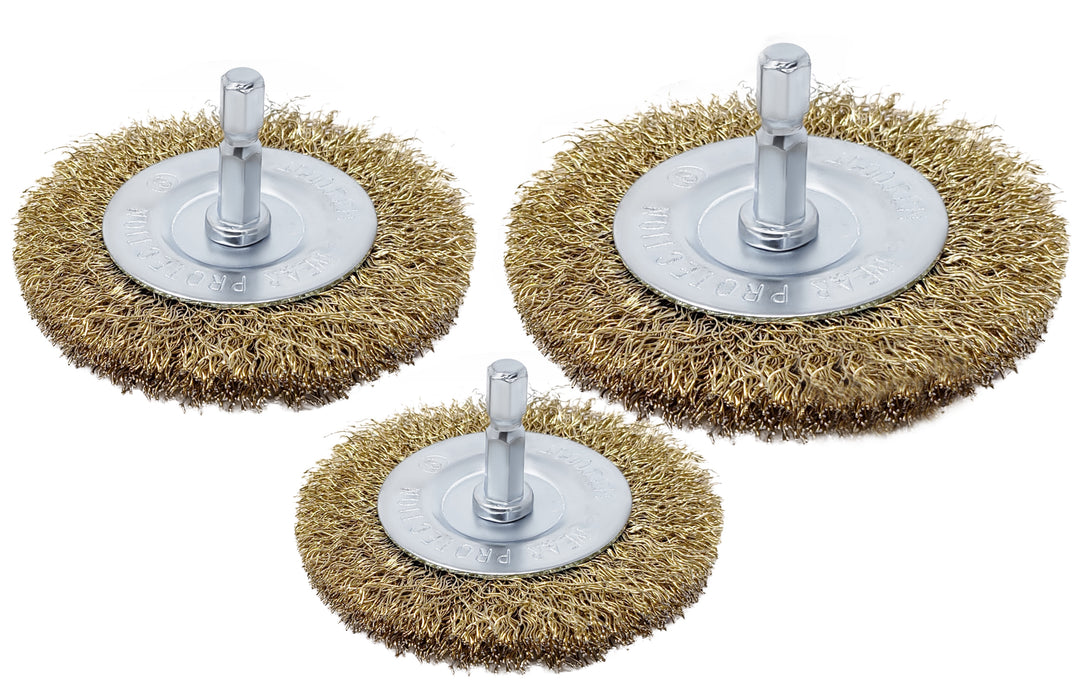 15 Pack 2" Circular Wire Brush Wheel for Drill, Brass-Coated