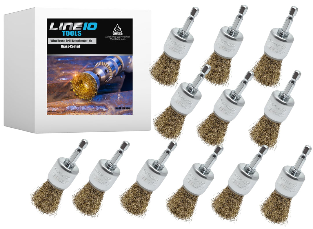 12pk 1" Wire End Brush for Drill,1-inch Diameter, Brass-Coated