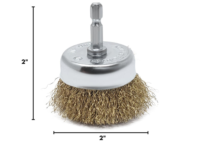 8pk 2" Wire Cup Brush for Drill, 2-inch Diameter, Brass-Coated