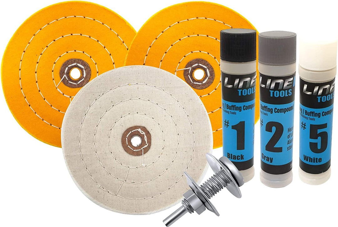 Kit de rueda pulidora de metal de 6" para amoladora de banco de acero inoxidable, aluminio y hierro