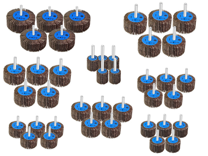 LINE10 Tools 40pk Flap Sanding Wheels Kit fits Drill and Die Grinder for Wood and Metal