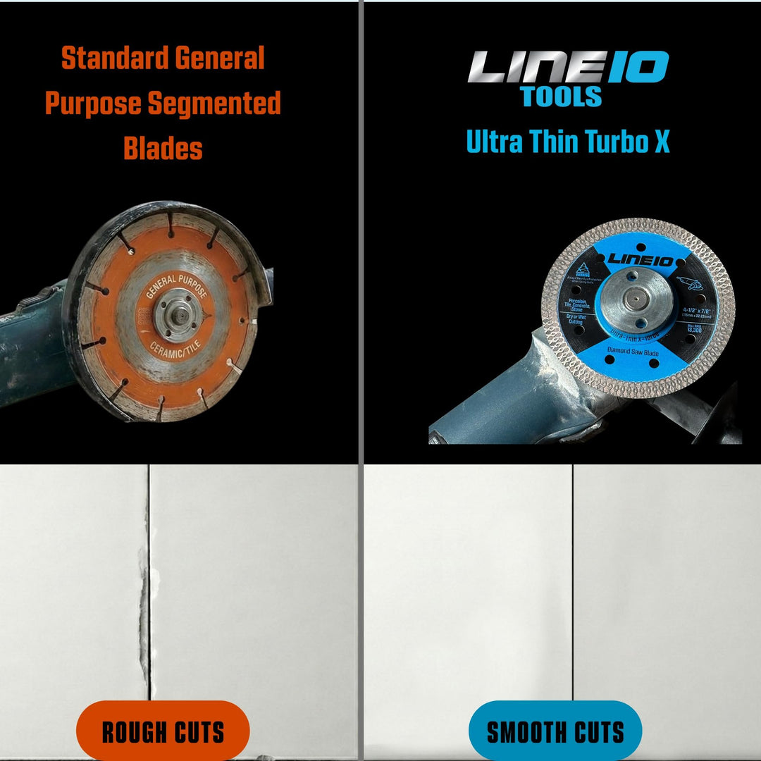 5pk 4.5 Inch Diamond Saw Blades for Angle Grinder - Ultra Thin Tile Cutting Wheel Ceramic Blade - Professional Porcelain Tile Cutter Tool X-Turbo Rim for Granite Stone Masonry Wet Dry Cut