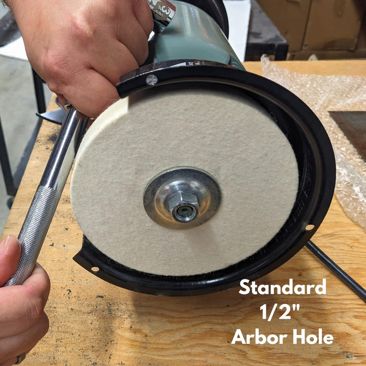 6" Hard Felt Buffing Polishing Wheel, Pack of 2, with 1/2-Inch Arbor Drill Adapter