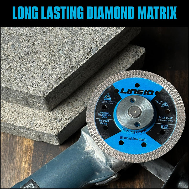 5pk 4.5 Inch Diamond Saw Blades for Angle Grinder - Ultra Thin Tile Cutting Wheel Ceramic Blade - Professional Porcelain Tile Cutter Tool X-Turbo Rim for Granite Stone Masonry Wet Dry Cut