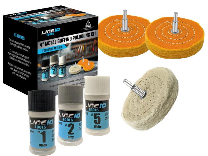 Kit de rueda pulidora de metal para taladro, con compuesto de pulido de 3 pasos