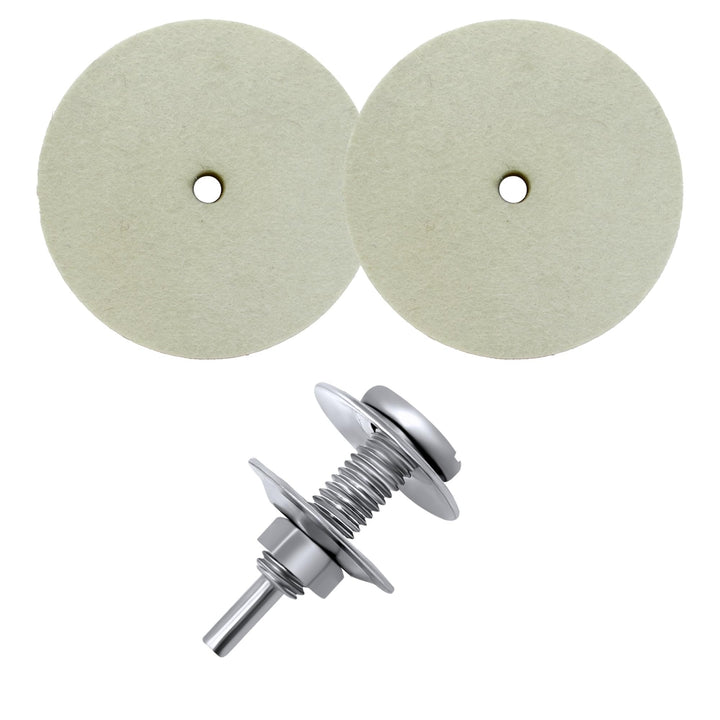 6" Hard Felt Buffing Polishing Wheel, Pack of 2, with 1/2-Inch Arbor Drill Adapter