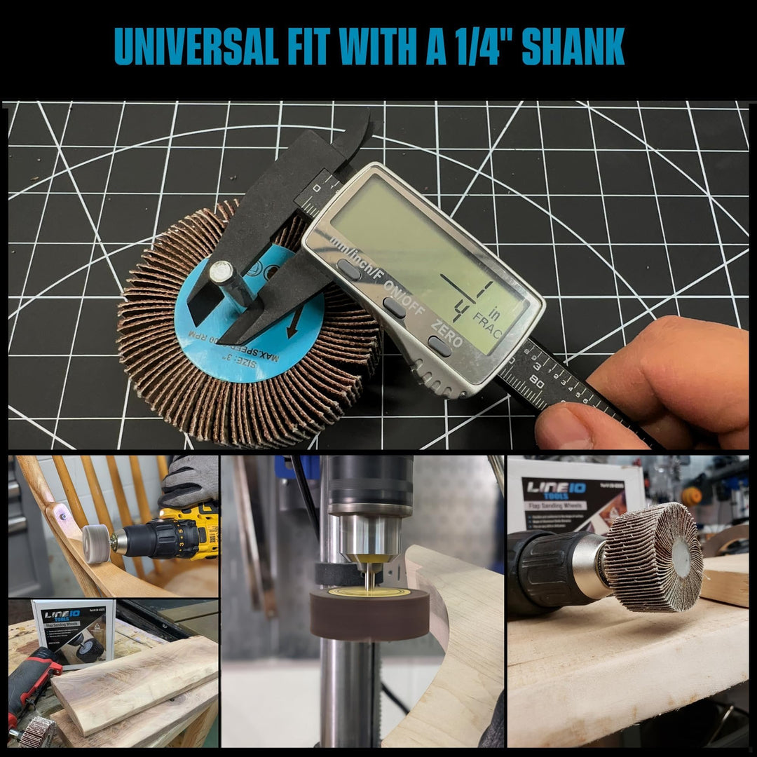 Kit de 16 roues abrasives à lamelles pour perceuse et meuleuse pour bois et métal