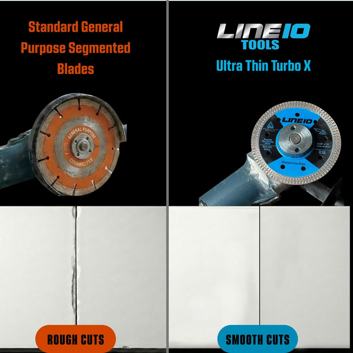 3pk 4.5 Inch Diamond Saw Blades for Angle Grinder - Ultra Thin Tile Cutting Wheel Ceramic Blade - Professional Porcelain Tile Cutter Tool X-Turbo Rim for Granite Stone Masonry Wet Dry Cut