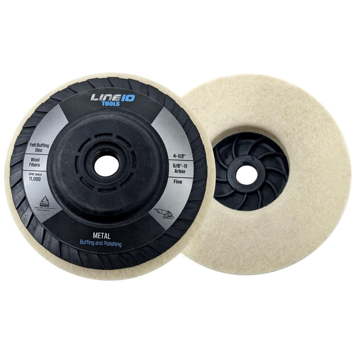 Paquete de 4 ruedas pulidoras de fieltro de 4-1/2 pulgadas con eje roscado de 5/8-11 para amoladora angular