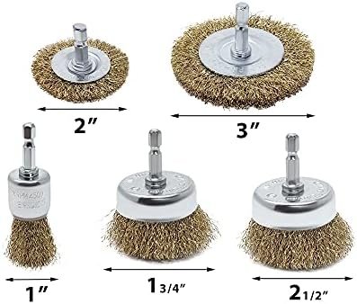 Ensemble de 5 roues et coupelles pour brosse métallique à revêtement en laiton