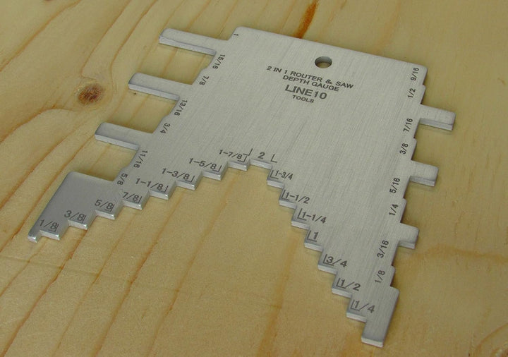 Jauge étagée 2 en 1 et guide de profondeur de toupie pour scies à table