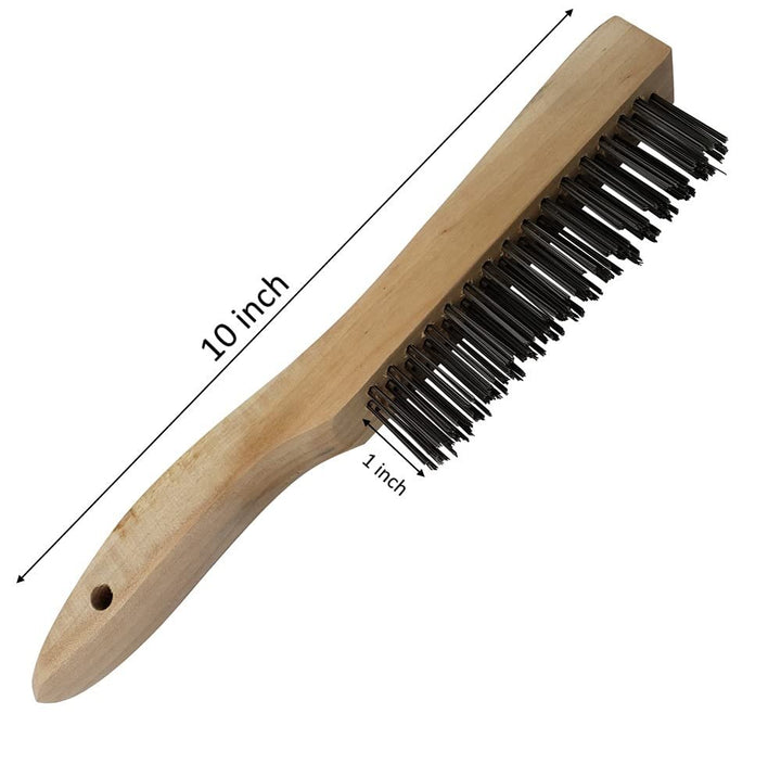 Lot de 2 brosses métalliques en acier avec manche en bois, brosses à gratter de 10 po de long